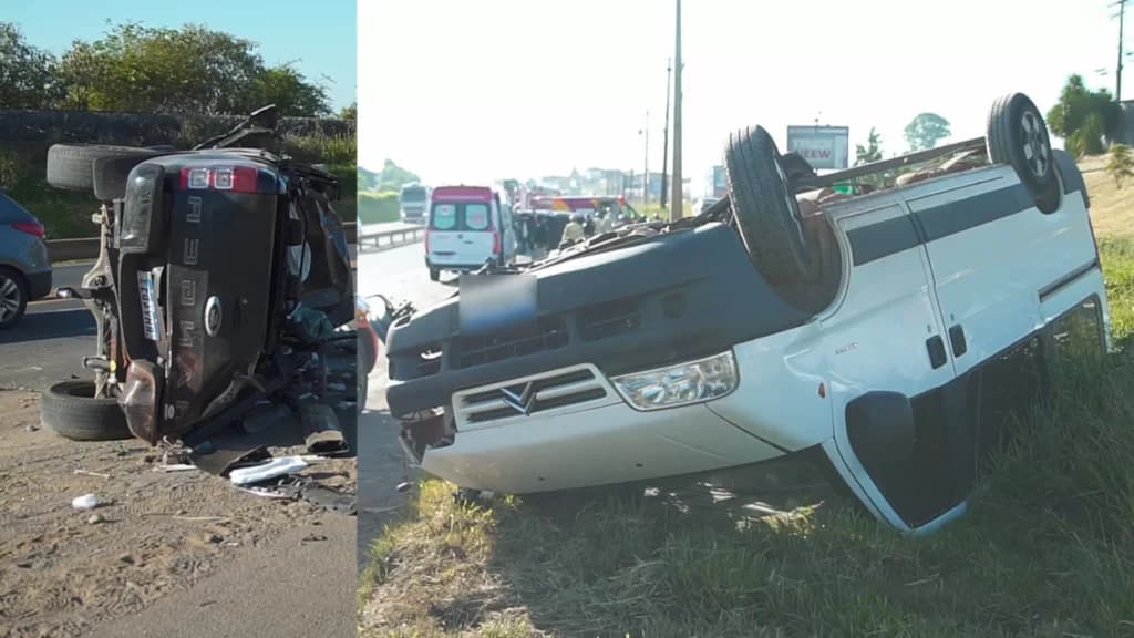 Grave colisão deixa motorista preso às ferragens na Souza Naves