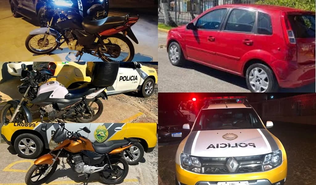 PM recupera quatro veículos furtados em menos de 12 horas em PG