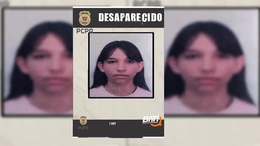 <strong>Adolescente de 15 anos está desaparecida em Ponta Grossa</strong>