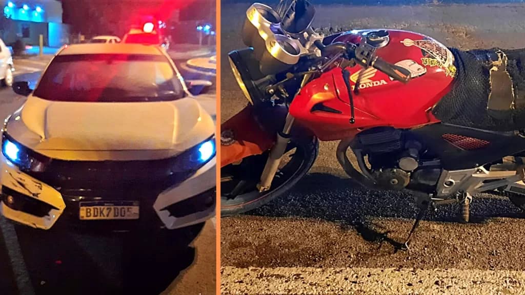 Motociclista tem ferimentos graves após acidente com automóvel em rodovia da região