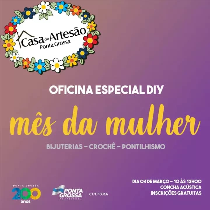 Casa do Artesão oferece oficina no Mês da Mulher