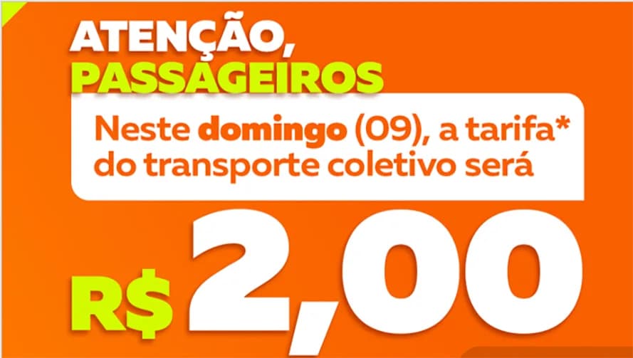 Passagem vai custar R$ 2 em PG neste domingo