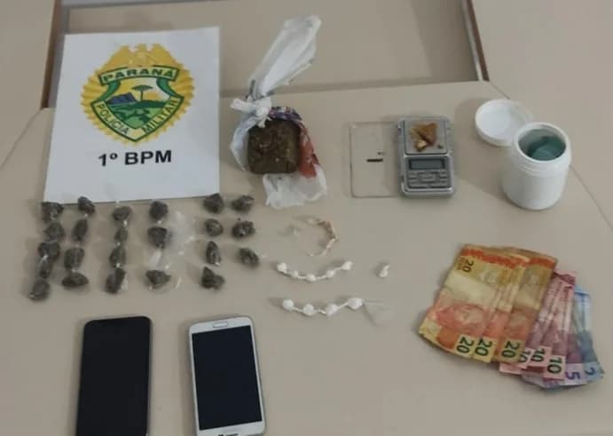 PM prende dupla por tráfico de drogas em Castro