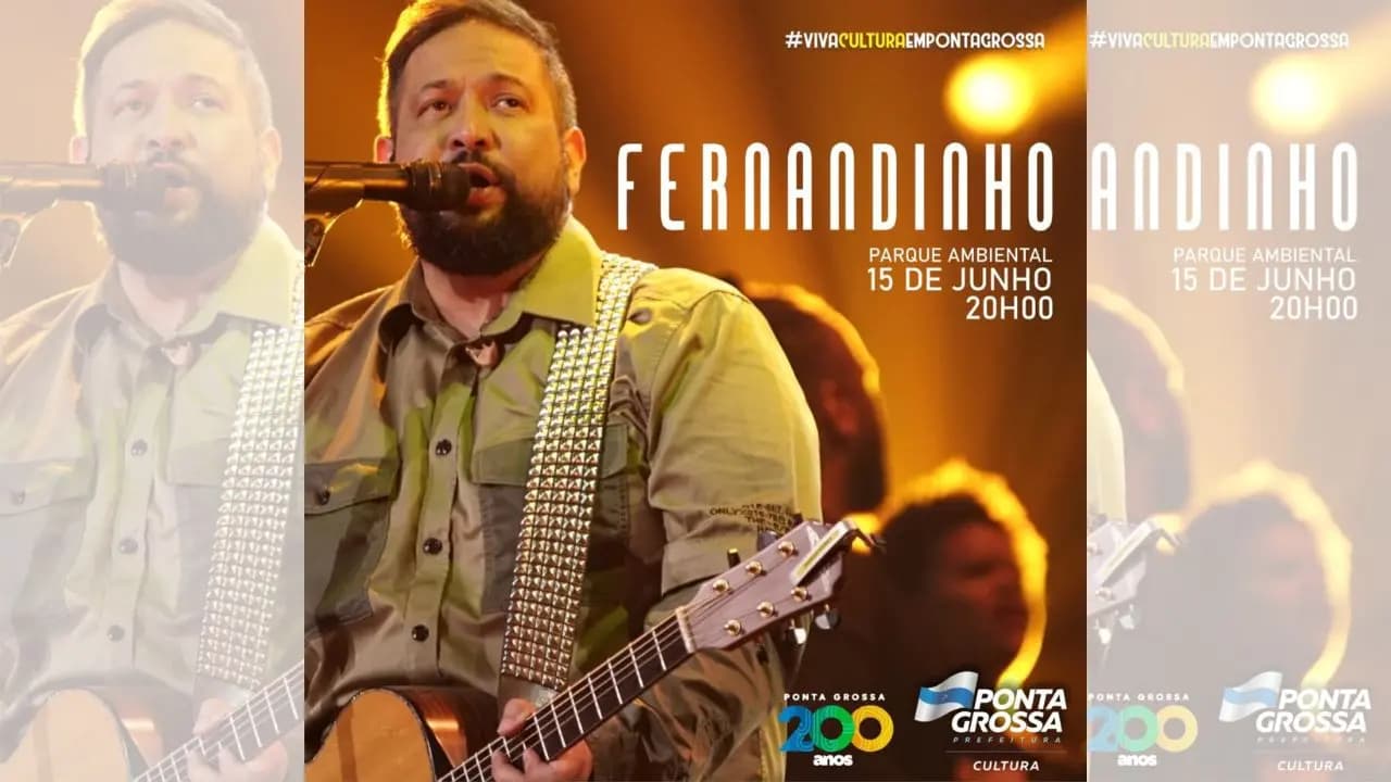 Cantor Fernandinho se apresenta em junho no Parque Ambiental
