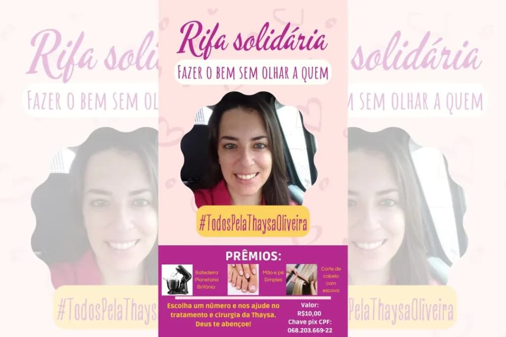 Família promove rifa para custear cirurgia de mulher em PG