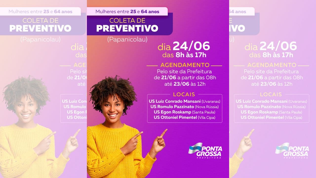 Mutirão de Exames Preventivos acontece neste sábado em PG