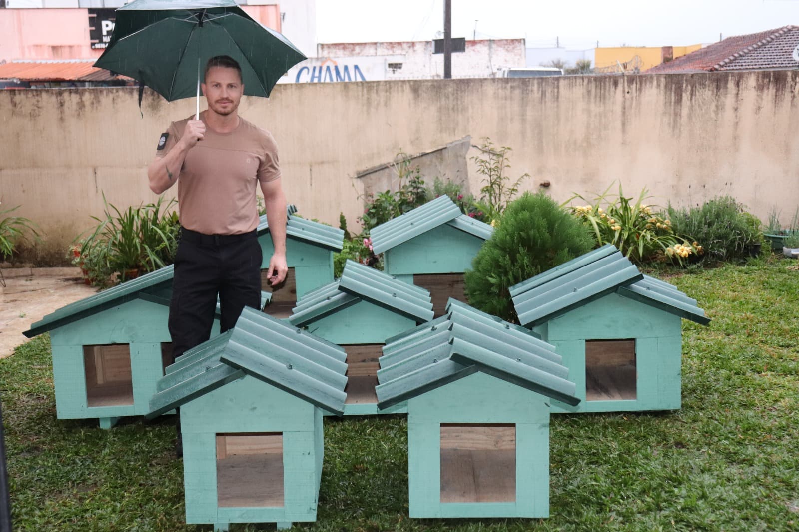 Protetor e investigador da Polícia Civil de Castro constrói casinhas para animais abandonados