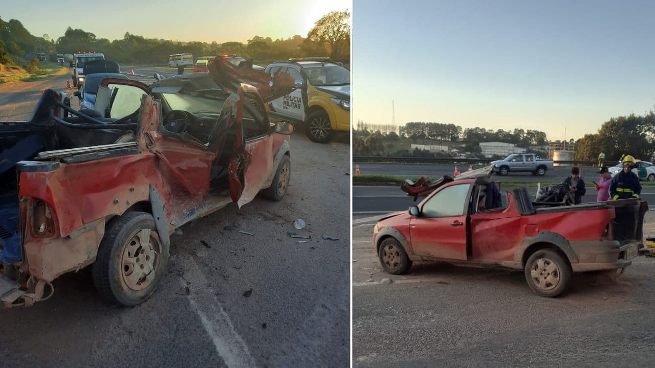 Colisão entre carro e caminhão deixa duas pessoas feridas na PR-151