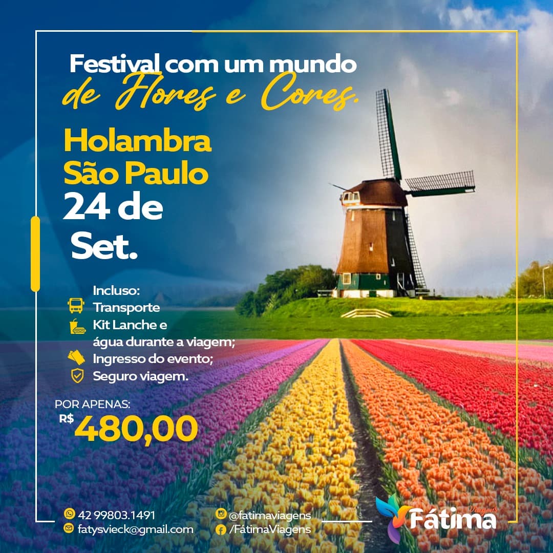 Viva a magia do Festival de Flores e Cores em Holambra com a Fátima Viagens!