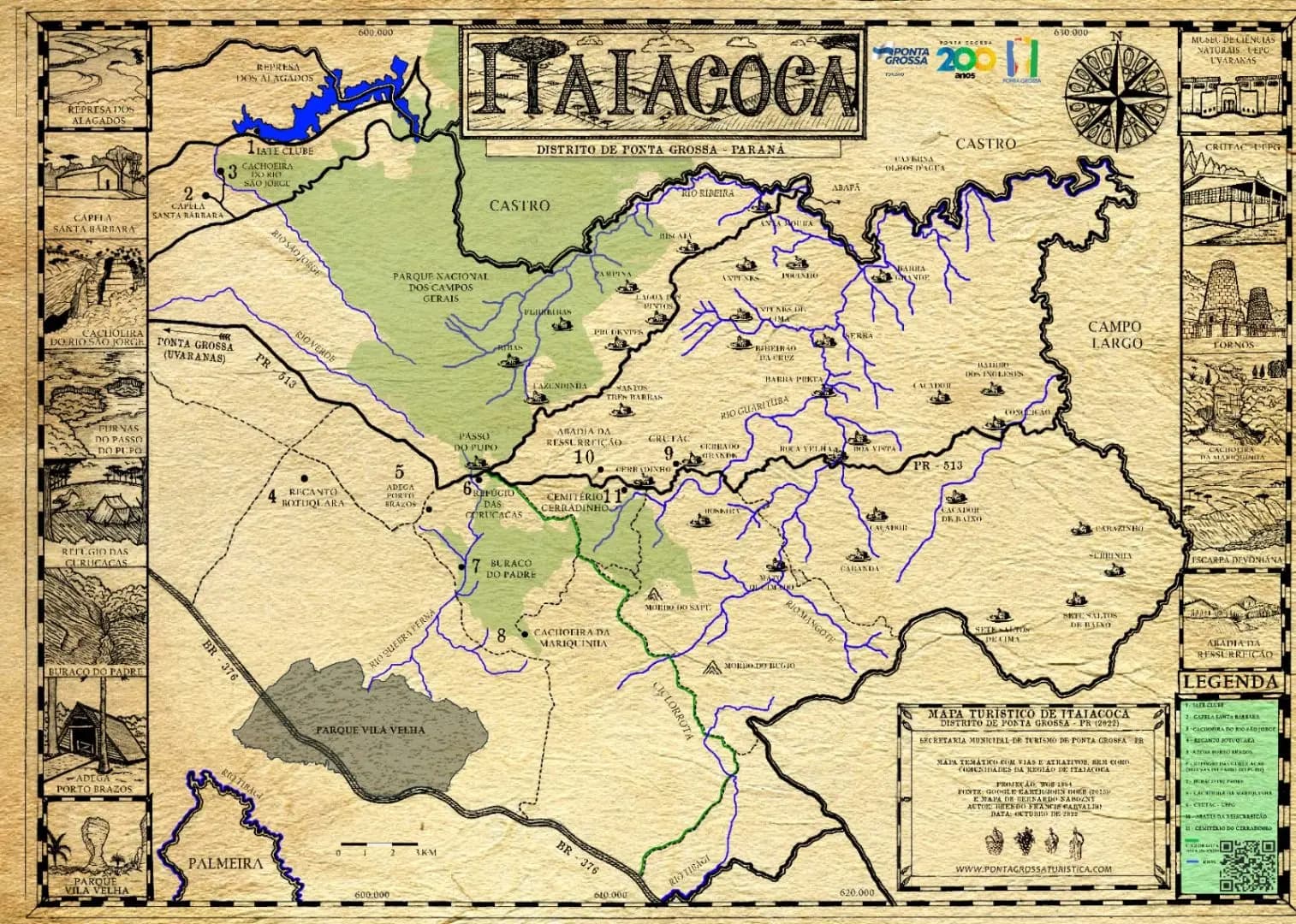 Conheça os mapas turísticos digitais de Ponta Grossa para explorar os encantos da cidade
