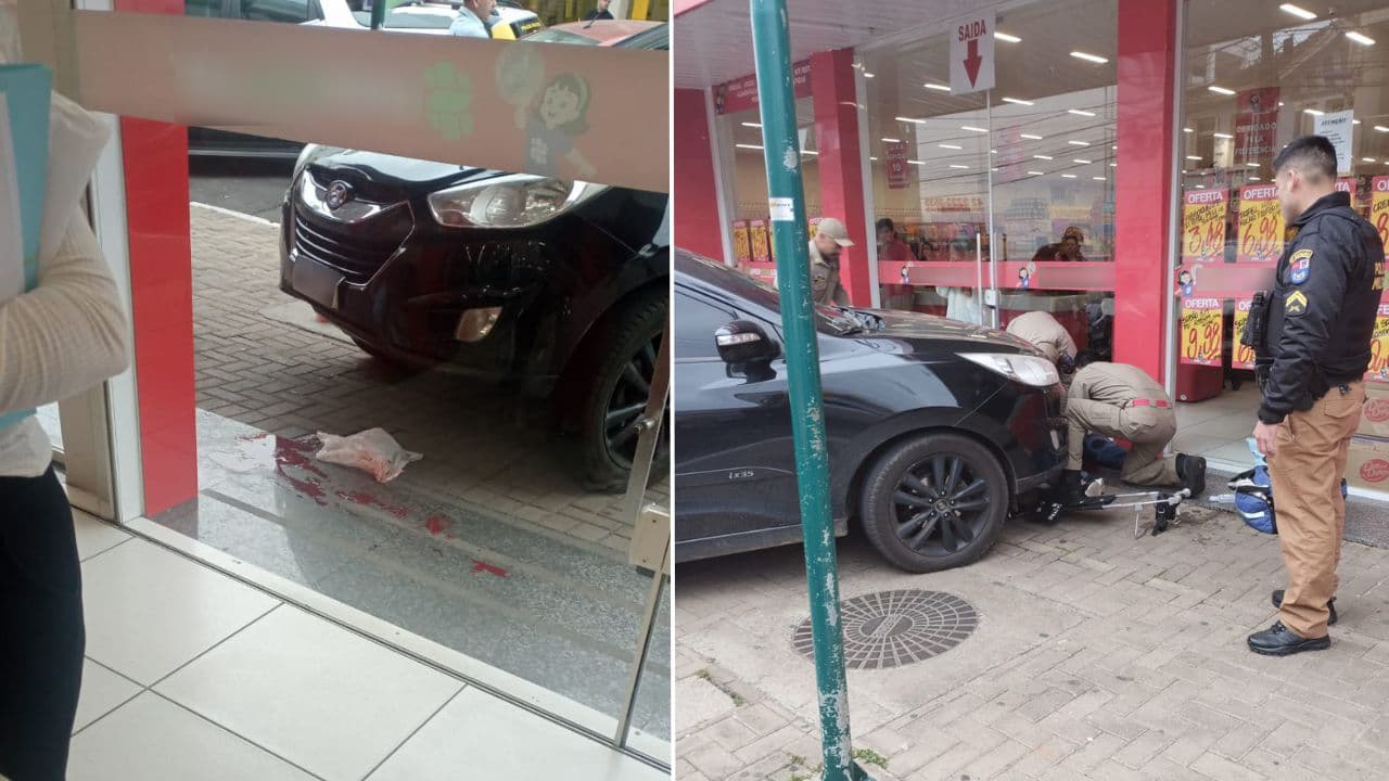 Mulher com bebê de colo é atropelada em Castro