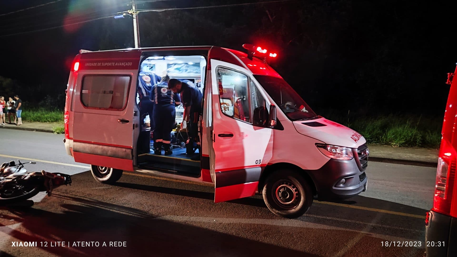 Perseguição termina com motociclista ferido após cair em Telêmaco Borba