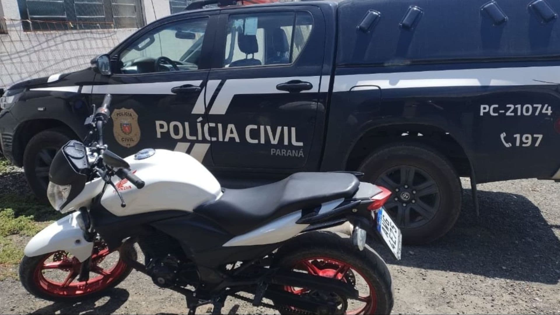 Motocicleta furtada de funcionária do SAMU é recuperada em Palmeira