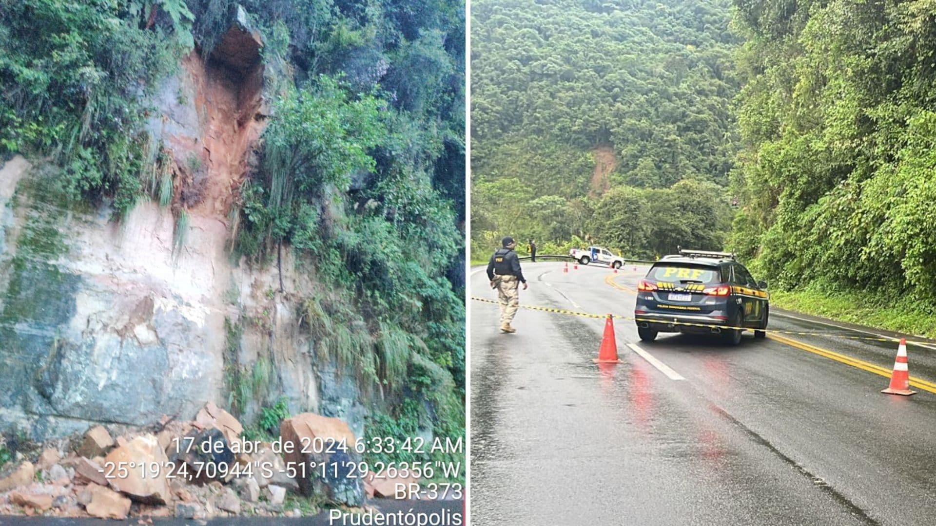 BR-277 na Serra da Esperança é interditada totalmente após desmoronamento