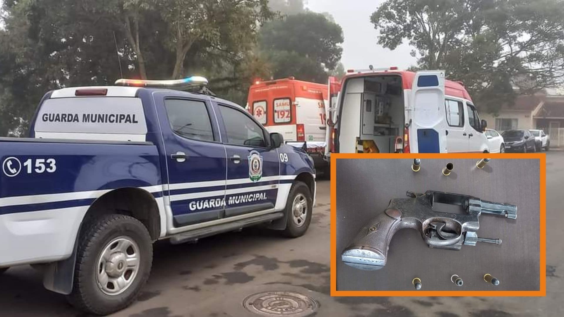 Homem atinge o próprio corpo com disparo de revólver em Castro