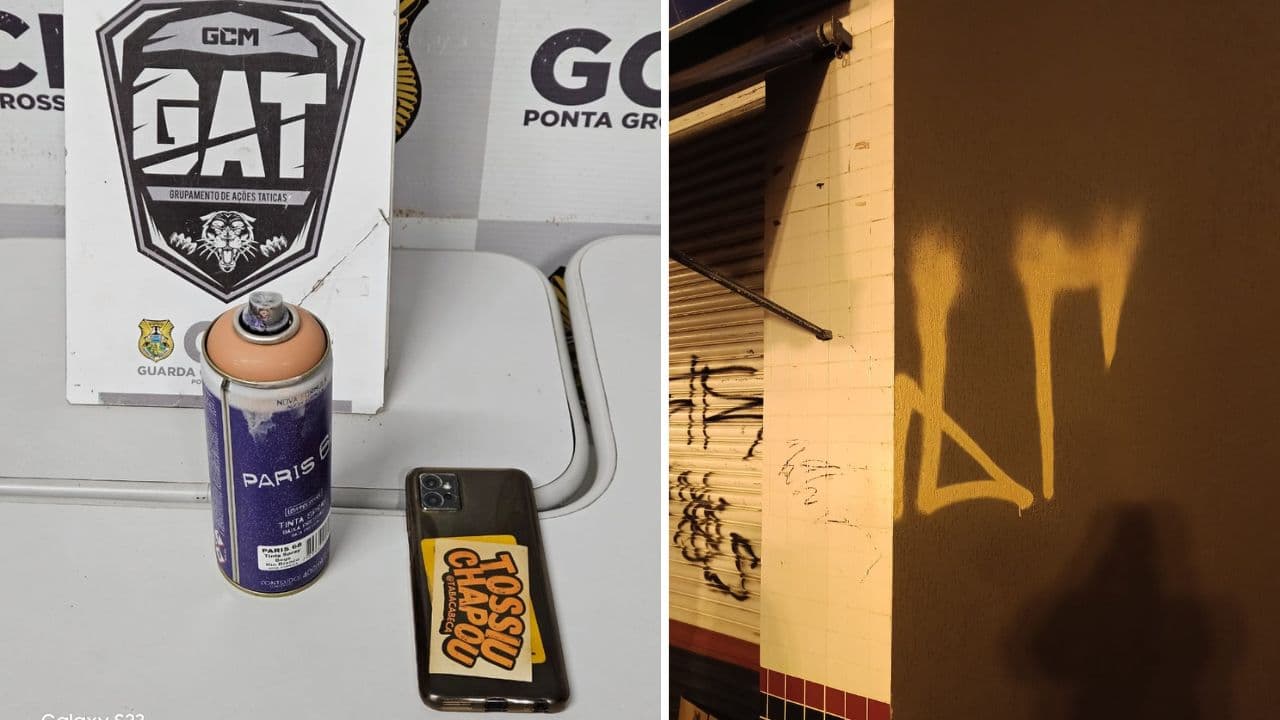 Jovem é presa pichando parede de estabelecimento comercial em PG