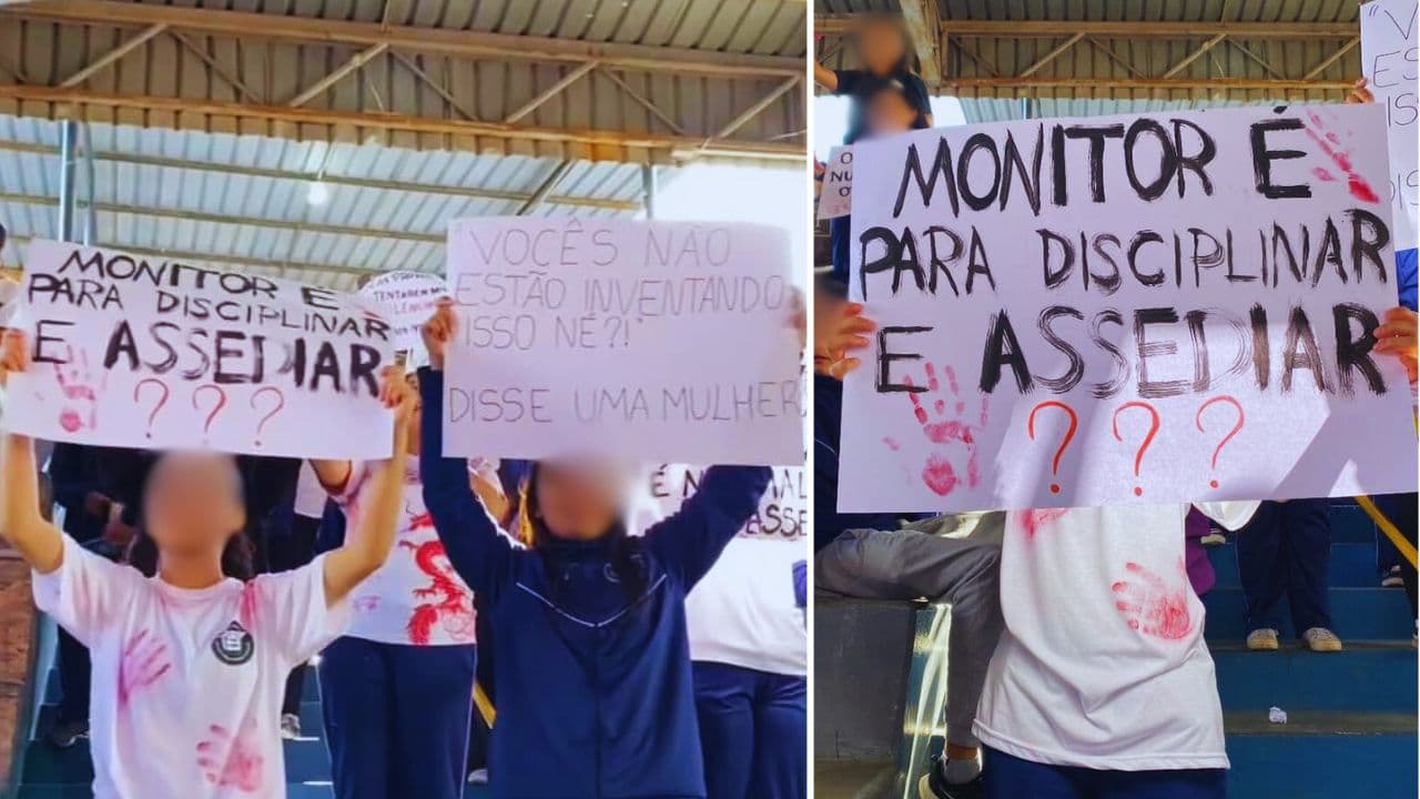 Alunos fazem manifestação após denúncia de assédio em colégio de PG