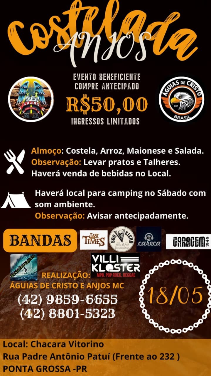 Evento contará com almoço completo e sorteios; toda renda será destinada à cirurgia de Adriele Marques