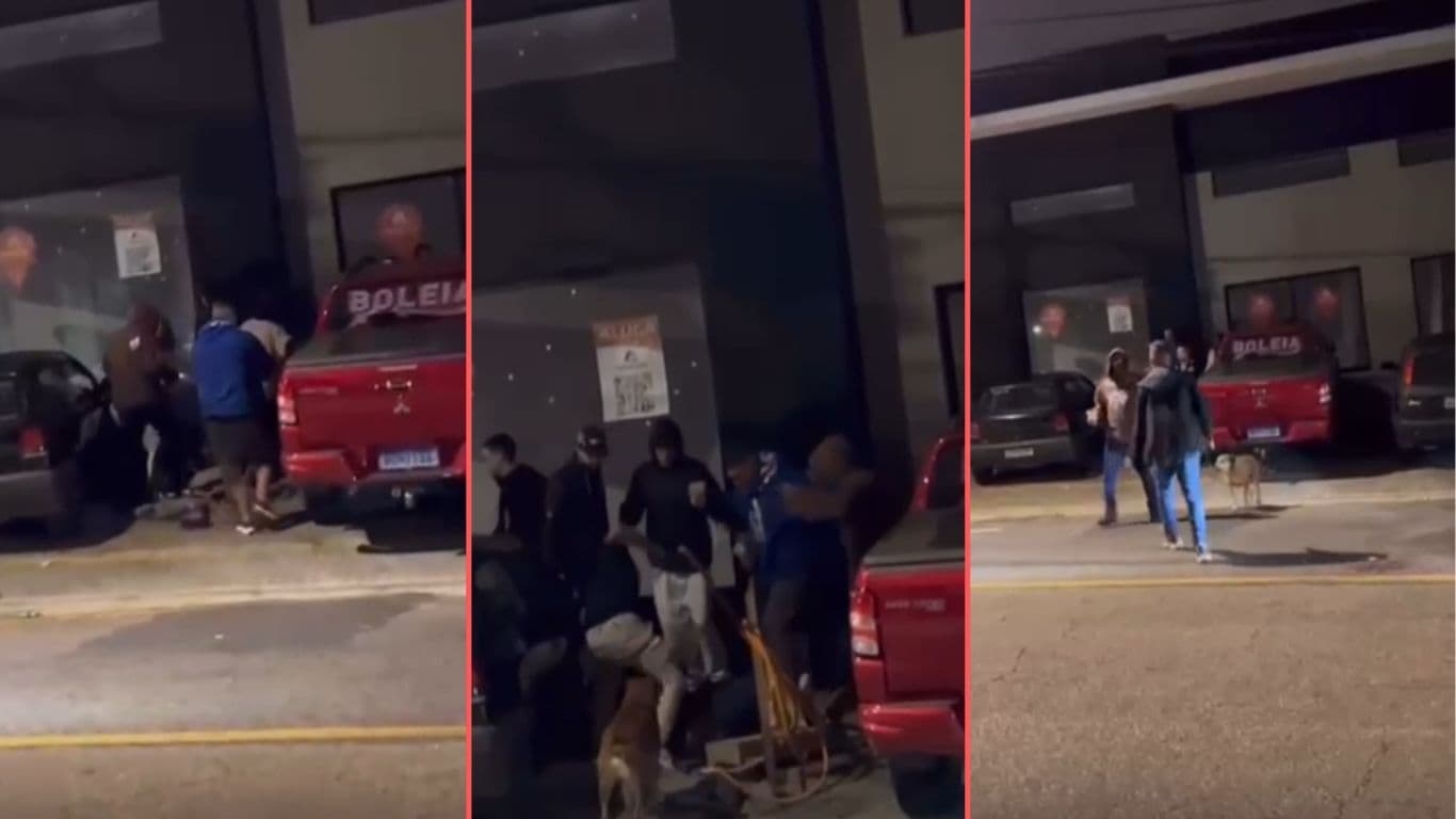 Jovens em briga generalizada no Centro de Ponta Grossa