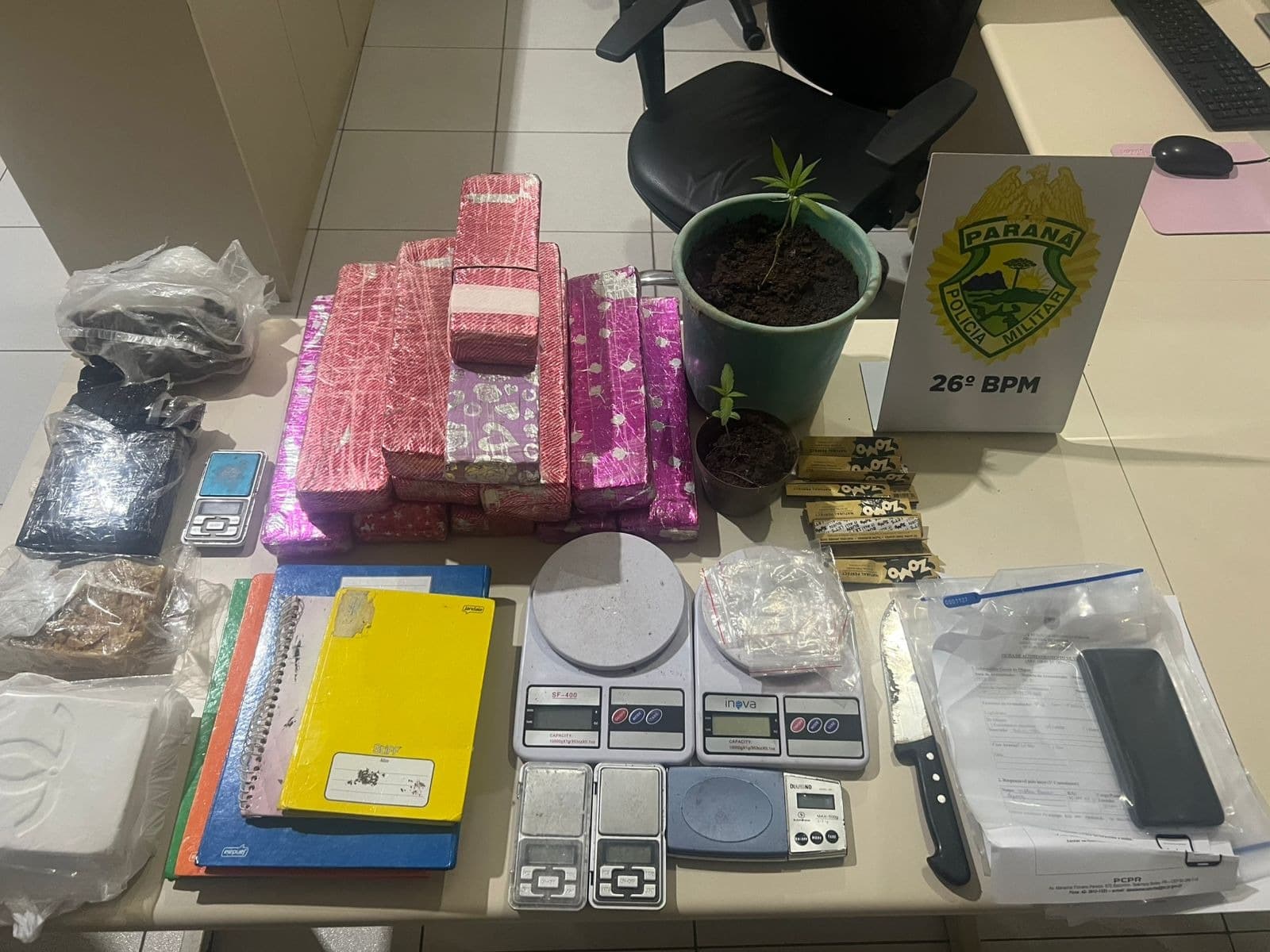 Polícia Militar apreende drogas em operação em Telêmaco Borba