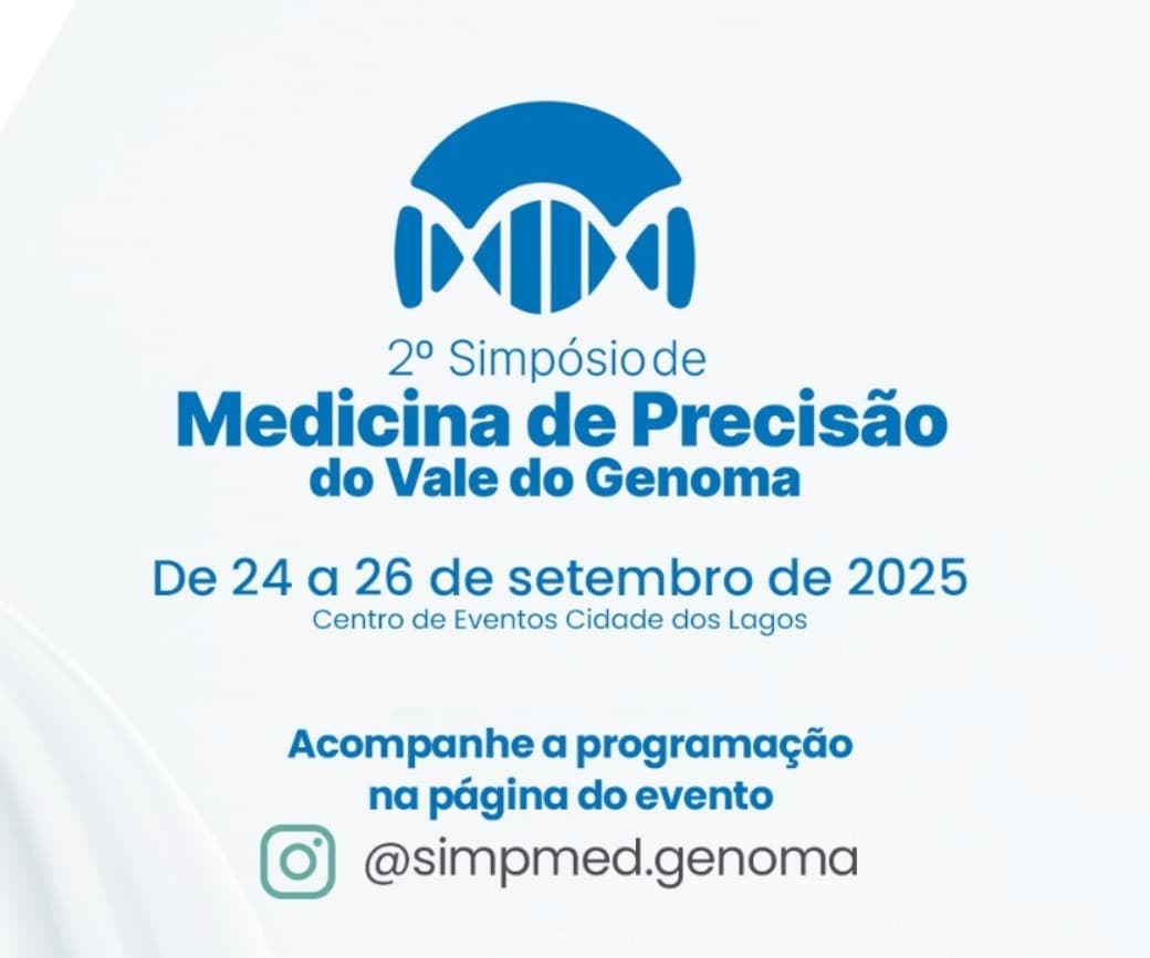 Evento reúne especialistas no Centro de Eventos Cidade dos Lagos para debater inovação, genômica e saúde personalizada de 24 a 26 de setembro.