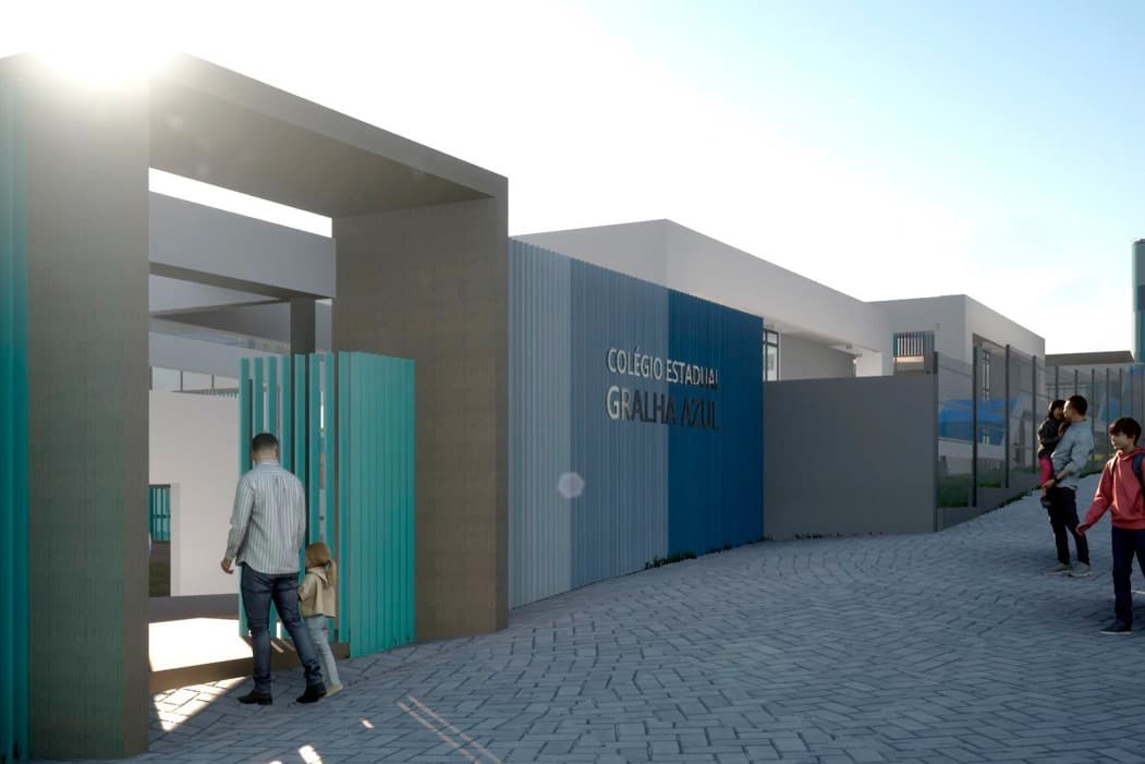 Projeto da nova Escola Gralha Azul em Ponta Grossa com investimento de R$ 28,6 milhões