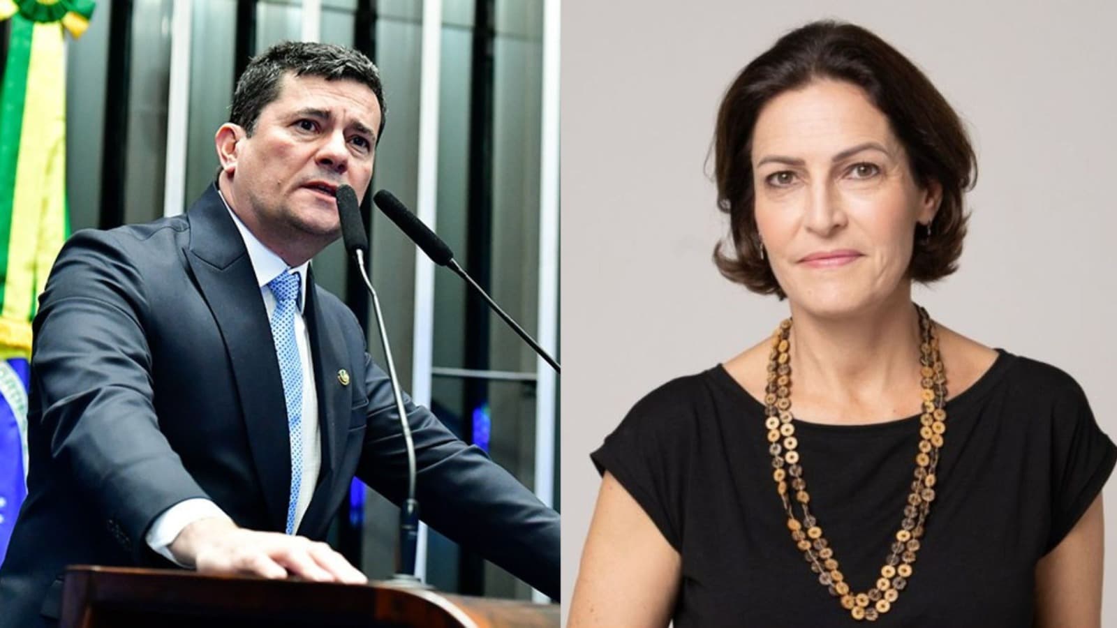 Cristina Graeml ao lado de Sergio Moro durante anúncio de filiação ao União Brasil