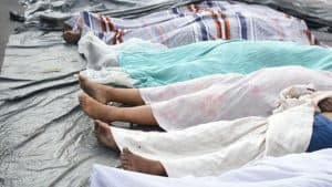 Imagem mostra mortos em mega operação no Rio de Janeiro.