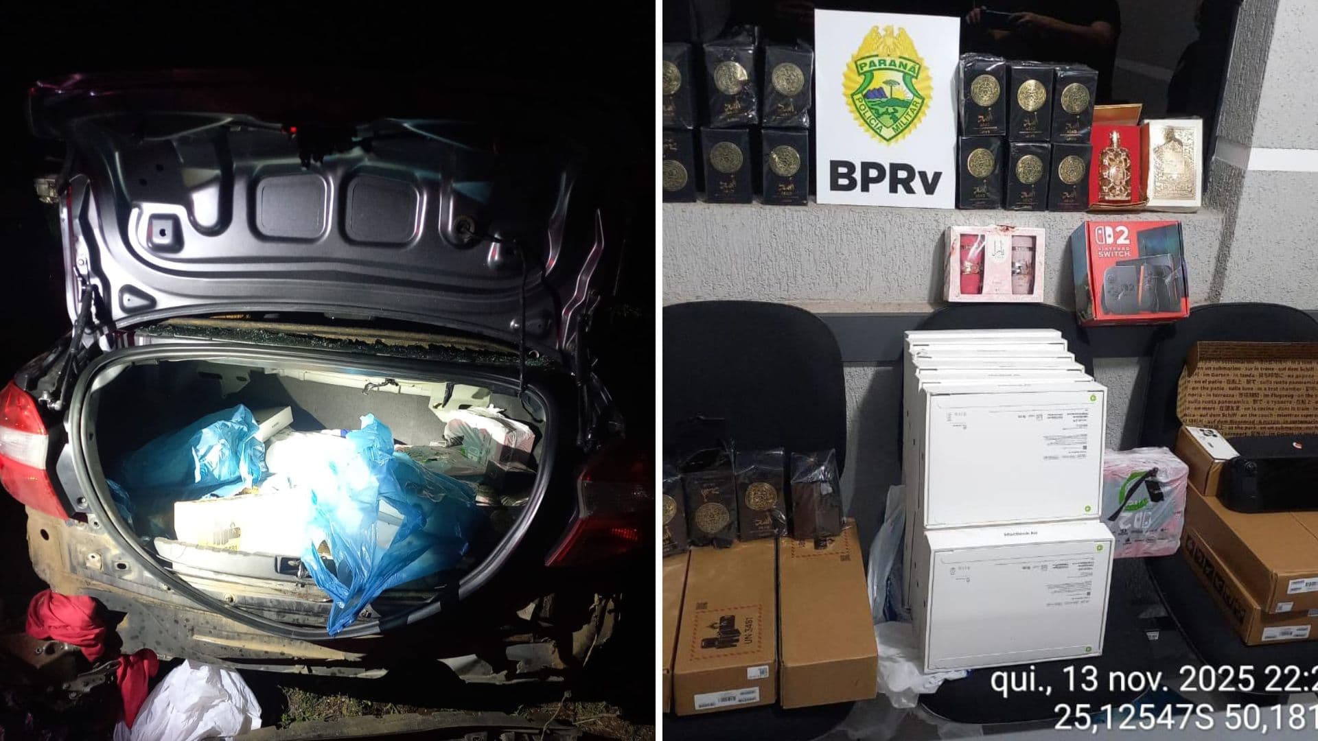 Acidente produtos do Paraguai