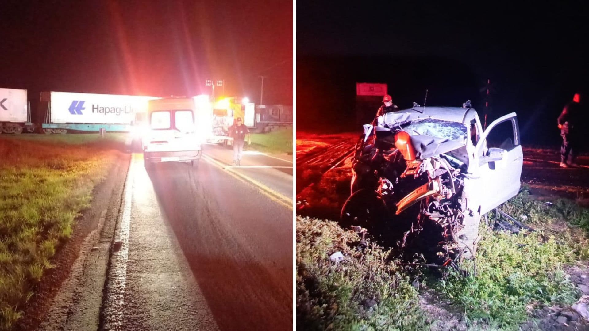 Motorista fica gravemente ferido ao colidir com trem em Ponta Grossa