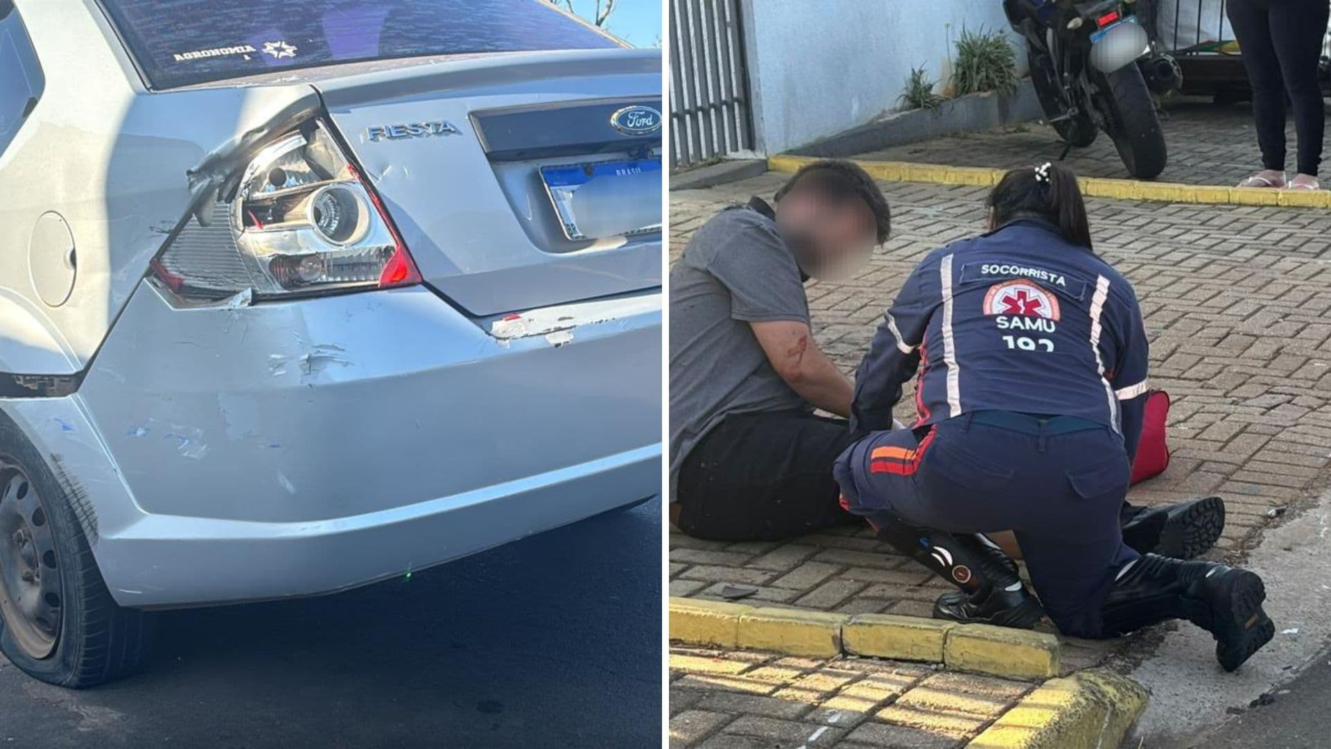 Motociclista colide na traseira de veículo e fica ferido em Ponta Grossa