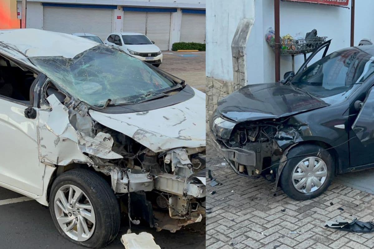 Capotamento envolve três veículos e leva motorista à UPA em Ponta Grossa
