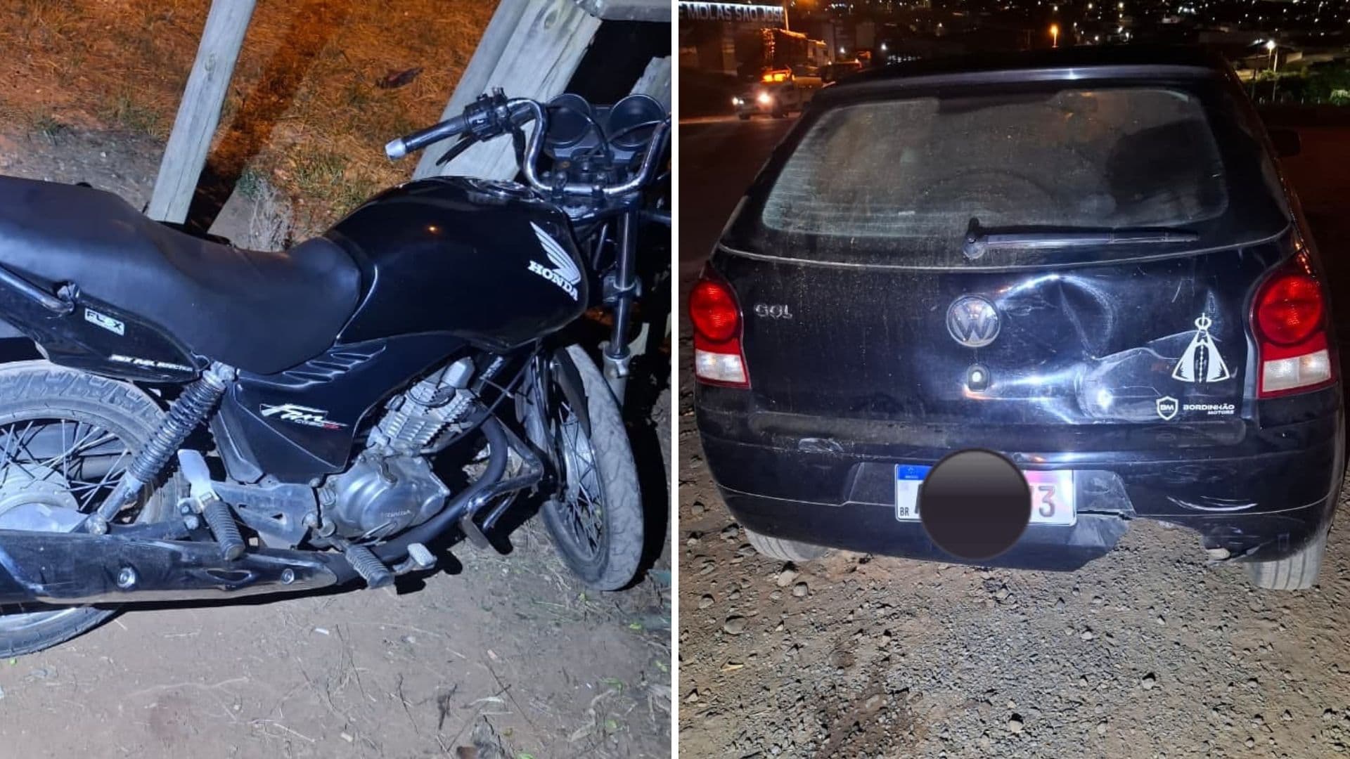 Colisão traseira deixa motociclista ferido na PR-151 em Jaguariaíva