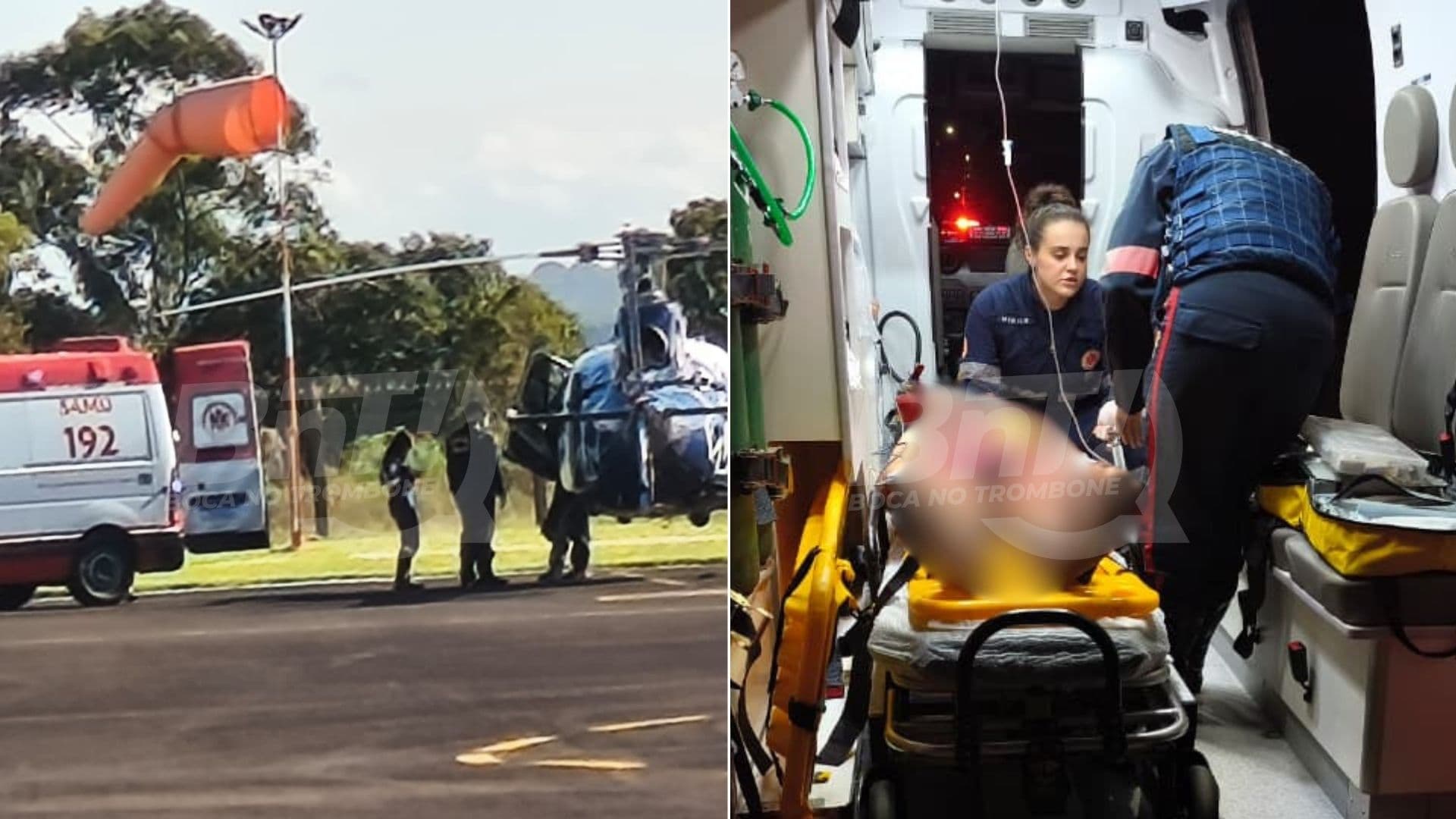 Homem baleado em Telêmaco Borba é transferido para PG com apoio aeromédico
