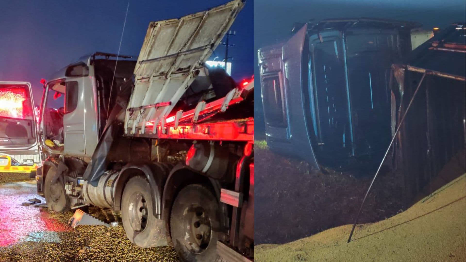Caminhões colidem na BR-376 e deixam vítima em estado grave em Ponta Grossa