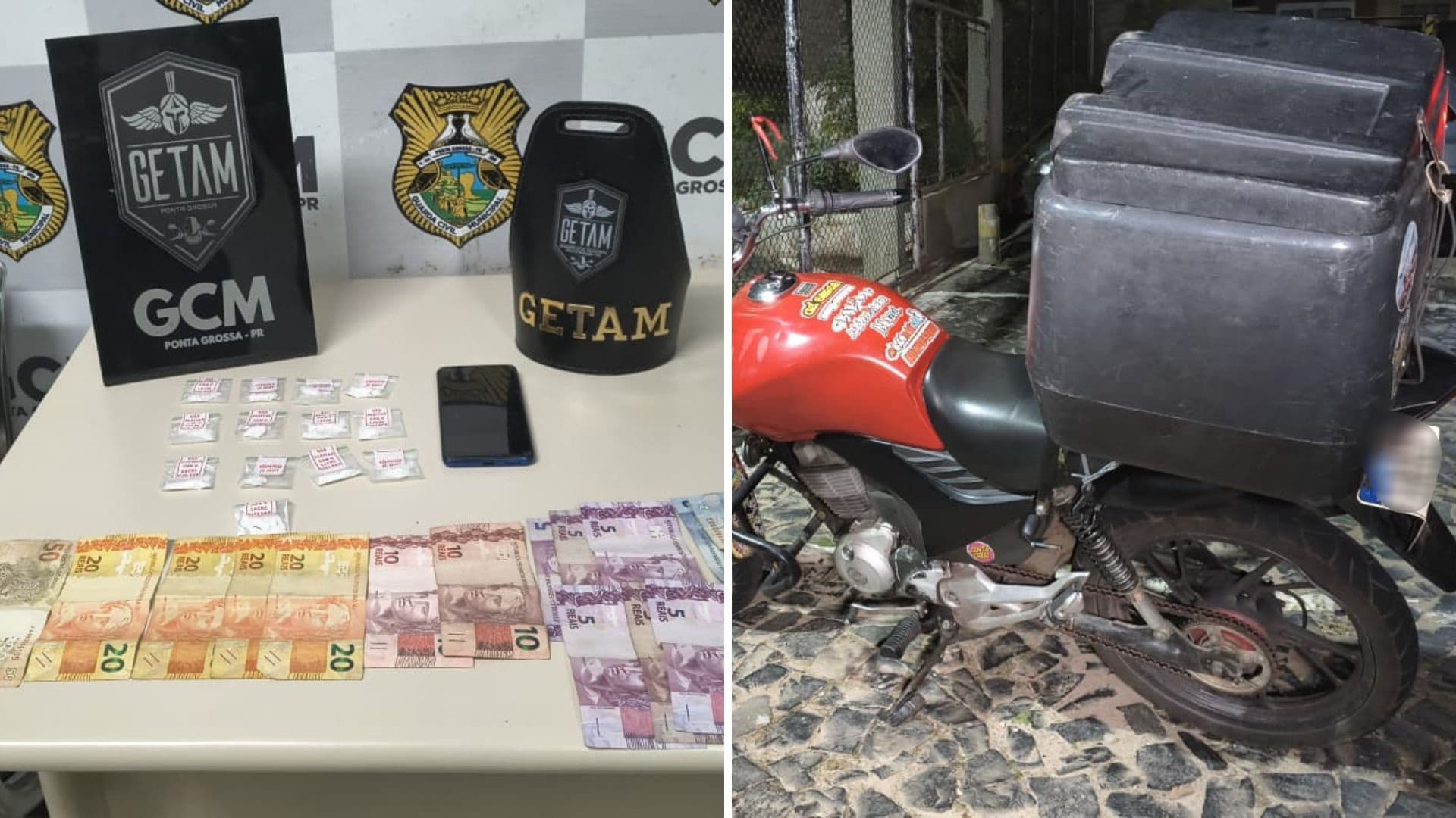 GETAM prende motociclista com invólucros de cocaína em Ponta Grossa
