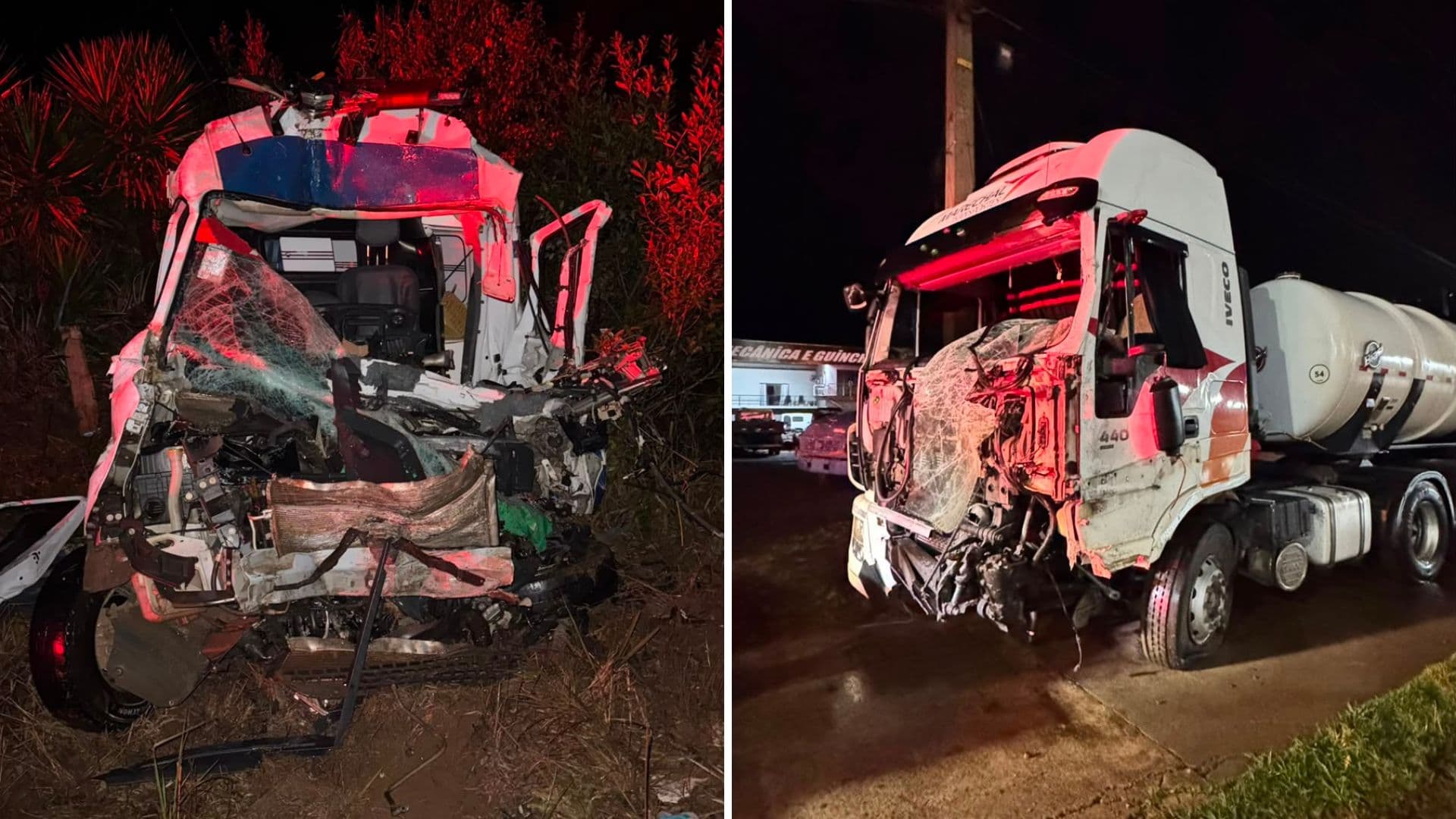 Ocupantes de ambulância morrem em colisão frontal na PR-466 em Pitanga