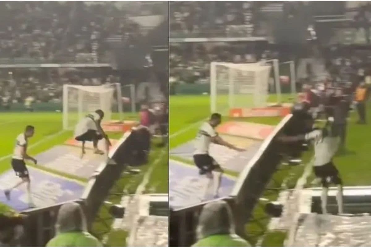Jacy cai em túnel ao comemorar gol do Coritiba no Couto Pereira