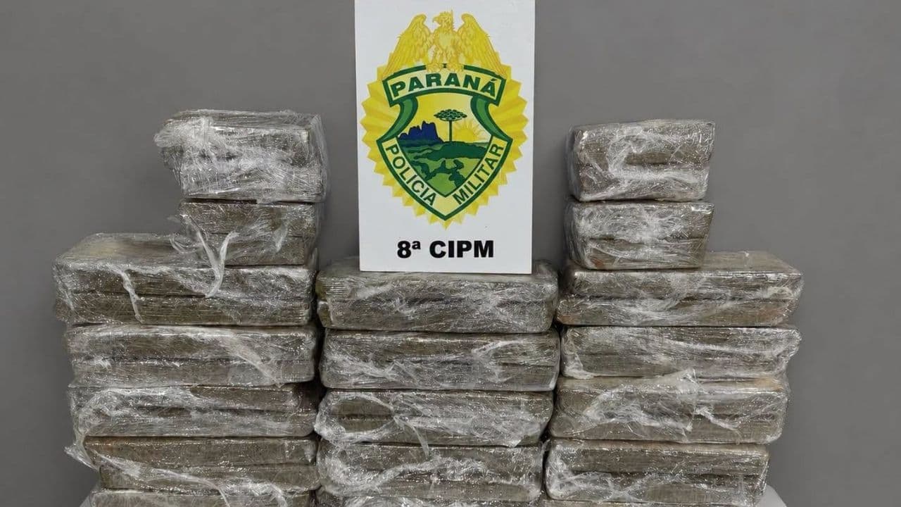 Passageiro de ônibus é preso com mais de 28 kg de maconha na BR-277 em Irati
