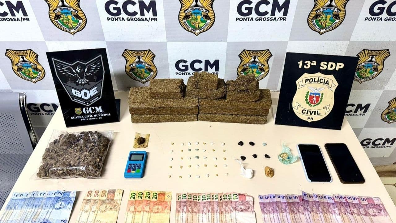 Polícia Civil e Guarda Municipal prendem dois suspeitos por tráfico de drogas em Uvaranas