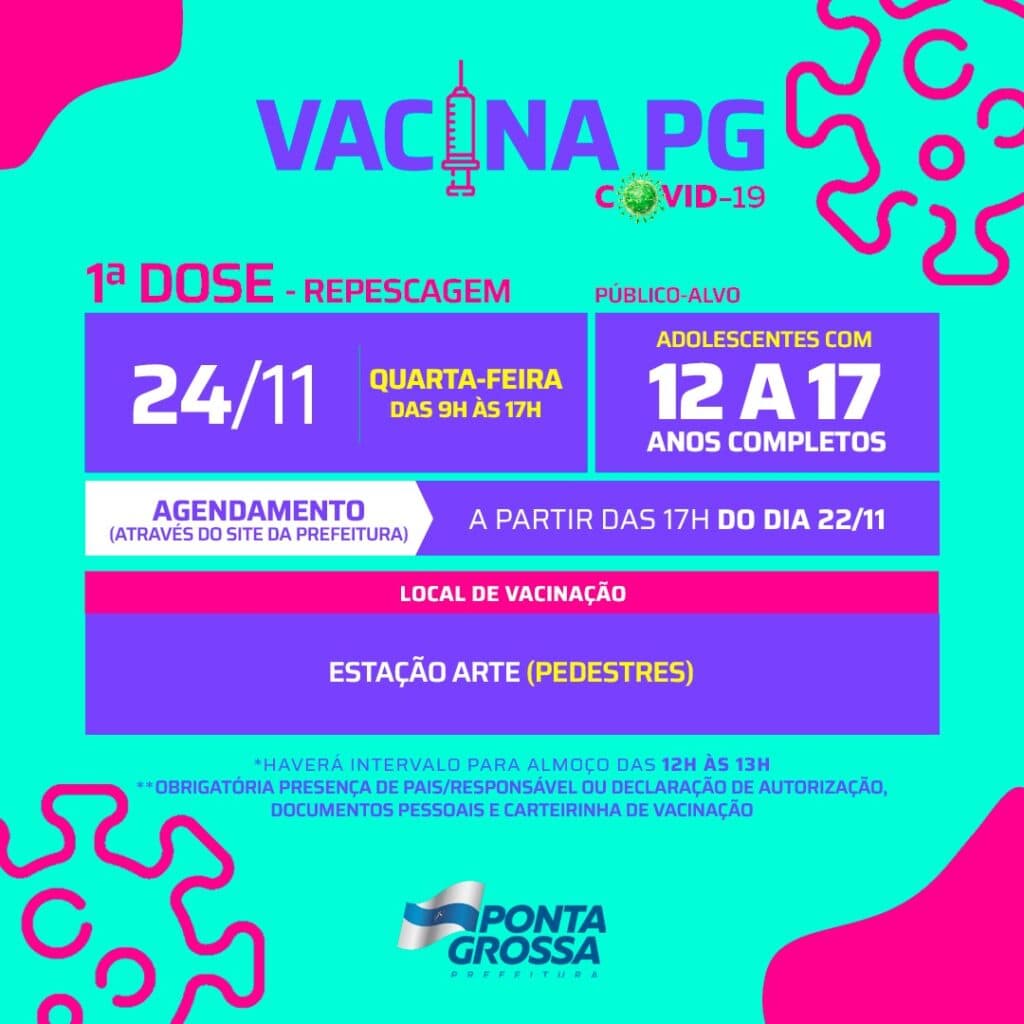 Prefeitura de PG abre nova etapa para vacinação de adolescentes