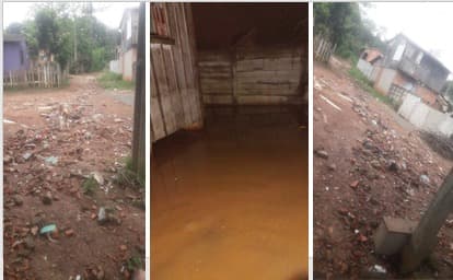 Temporal causa alagamentos em vilas de PG