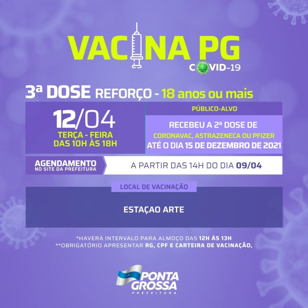 PG realiza nova etapa de vacinação contra covid-19 para adultos