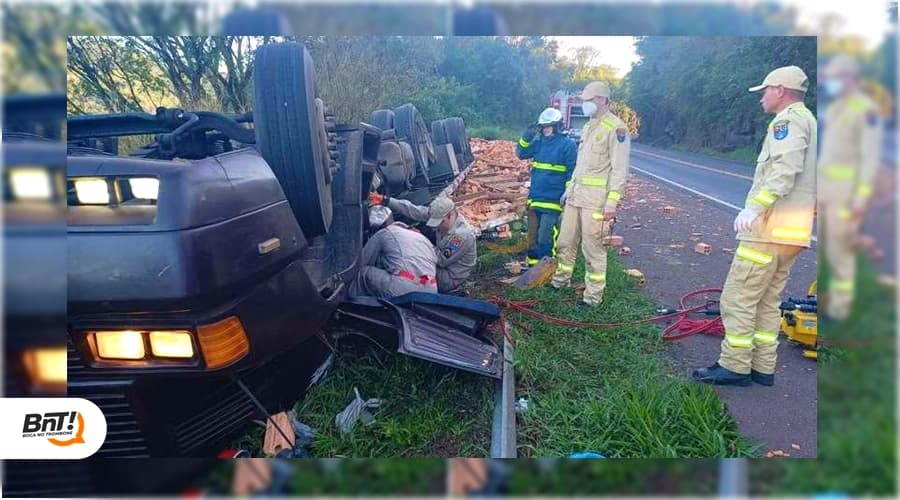 Motorista de caminhão morre em grave acidente na BR-277