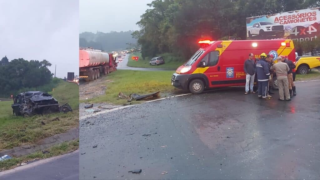 Motorista fica em estado grave após colidir de frente com caminhão