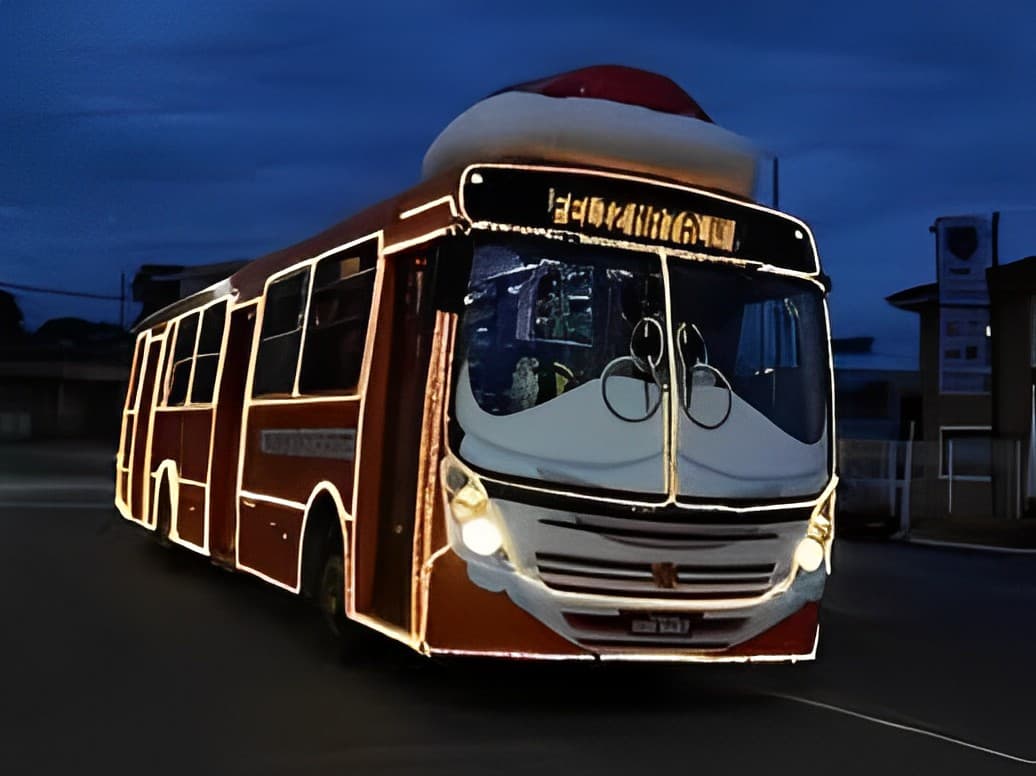 Ônibus de natal da VCG já está nas ruas, confira o itinerário: