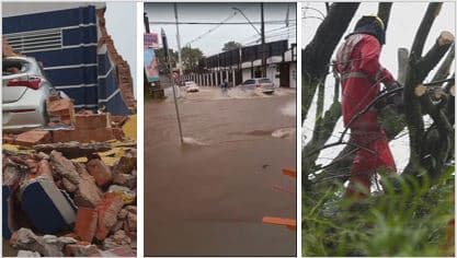 Chuva e vento forte causam estragos em Ponta Grossa