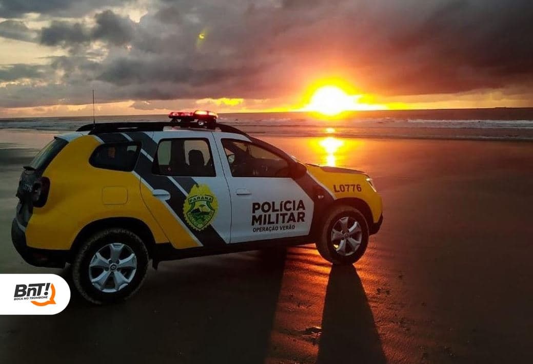 PM salva criança que se afogava em praia no litoral do Paraná