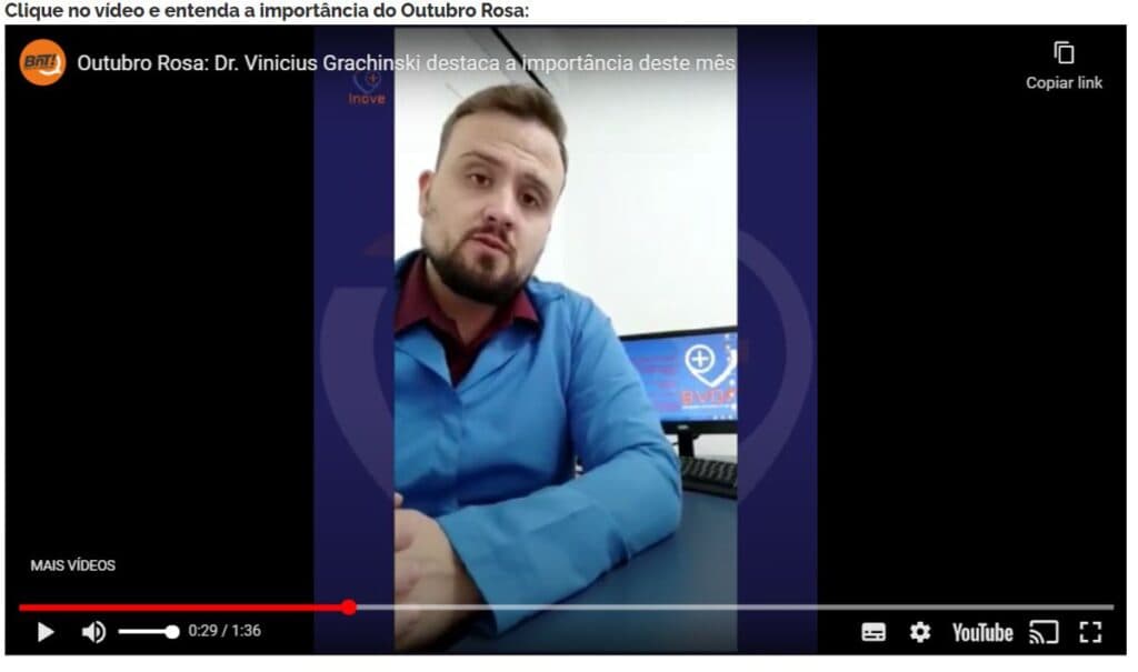Outubro Rosa: Dr. Vinicius Grachinski destaca a importância deste mês