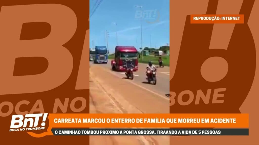 VÍDEO: Carreata de caminhões presta homenagem a família morta em acidente nos Campos Gerais